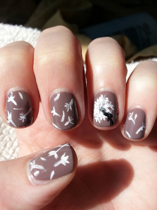 Chocolate Dandilion Nail Design