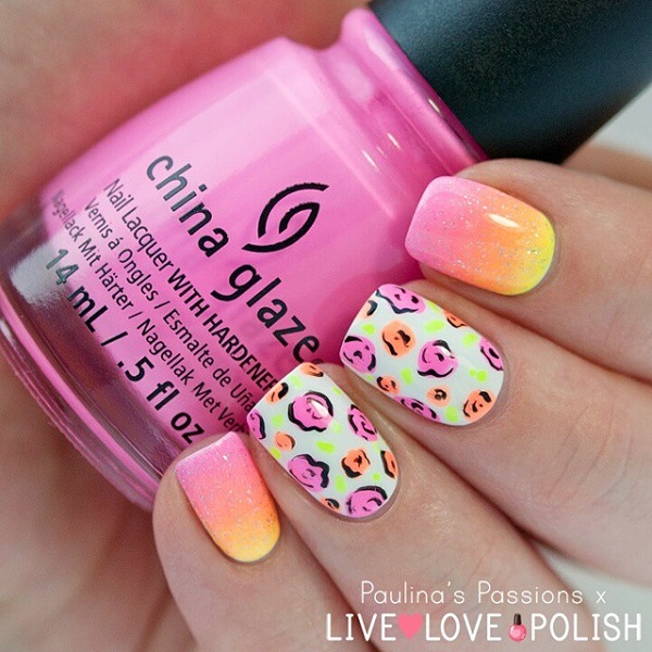 Colorful Animal Print Nail Design