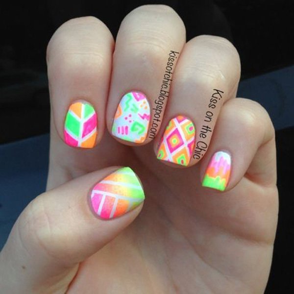 Colorful Gradient Nail Design