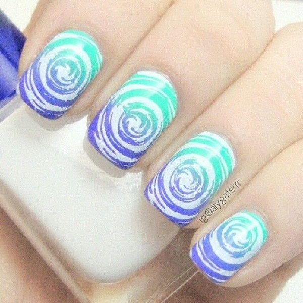 Creative Water Marble Nail Design