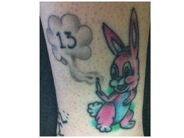 Cute Bunny Tattoo with 13