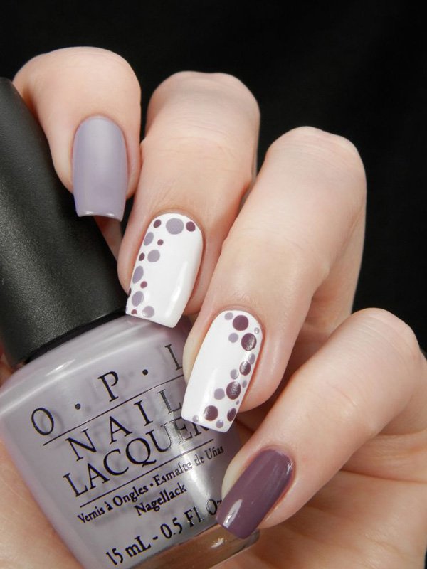 Dotted Olive Nail Design