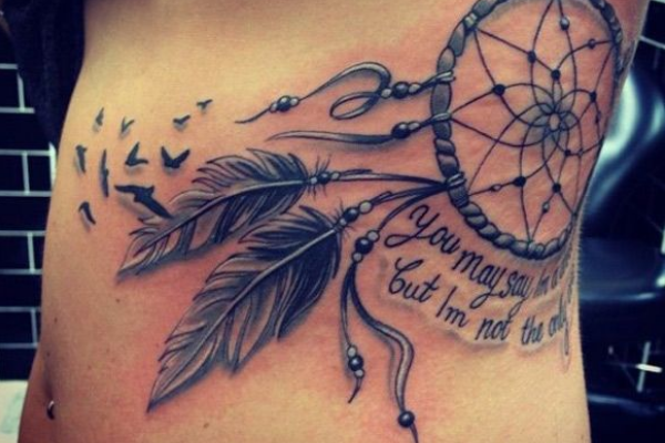 Dream Catcher Tattoo Design with Quotes