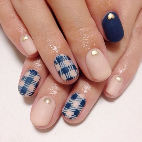 Embellished Plaid Nail Design