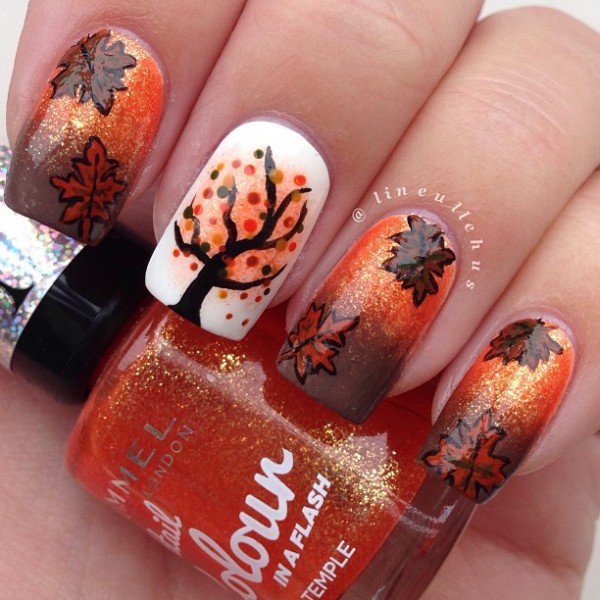 Fall Themed Nail Design