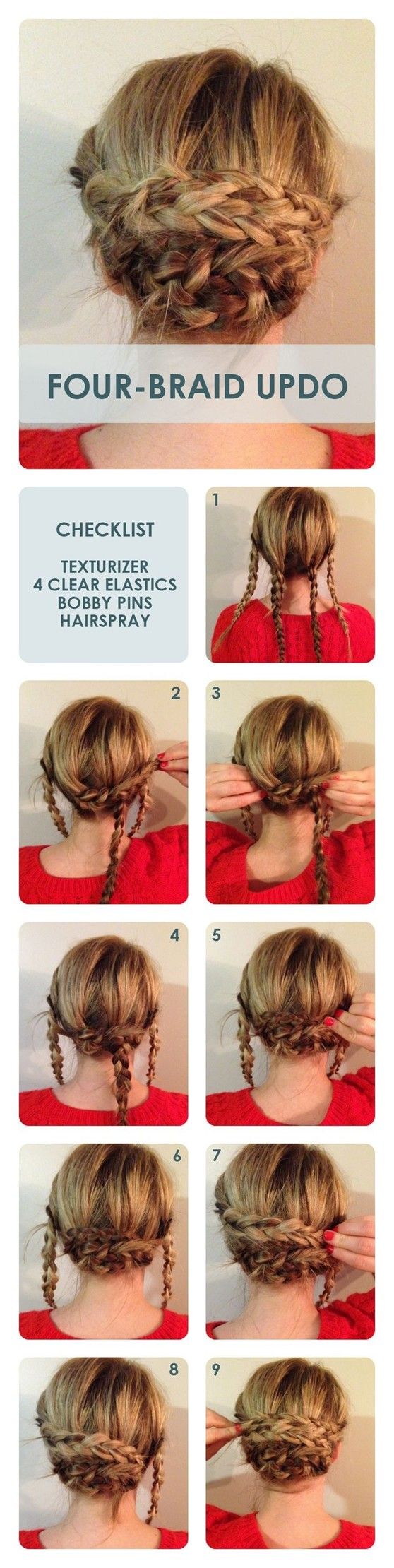 Four Braid Bun Updo