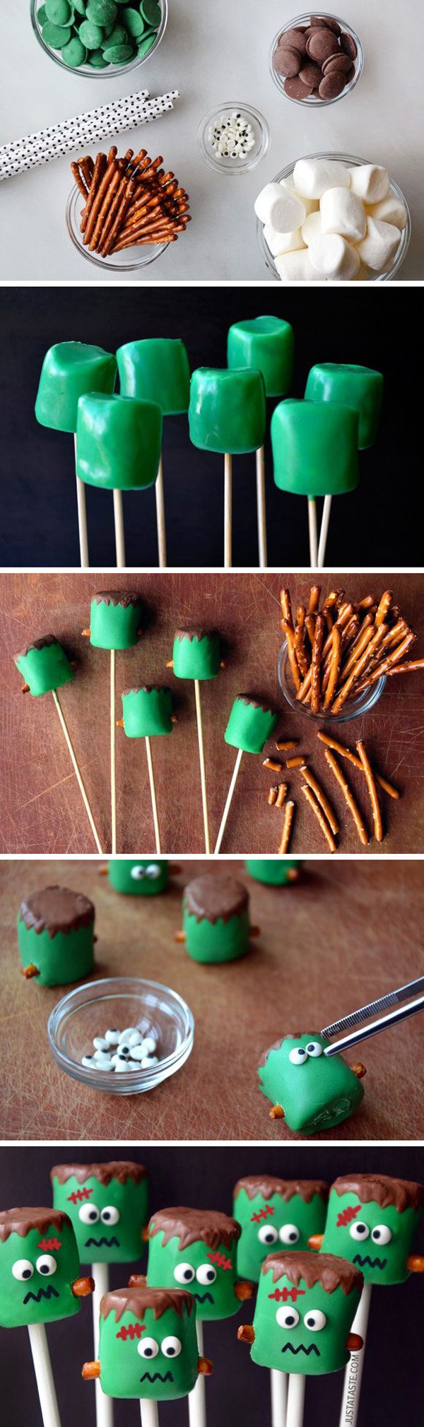 Frankenstein Marshmallow Pops