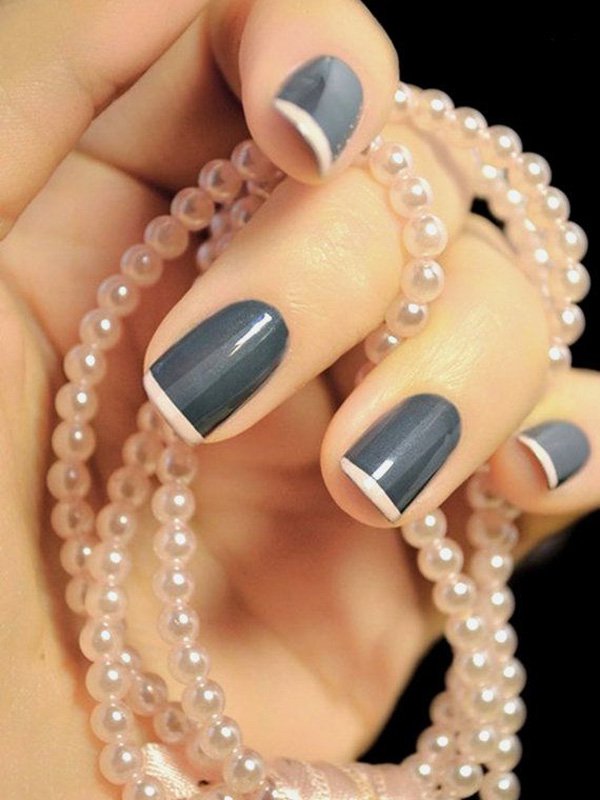 Grey French Manicure Idea