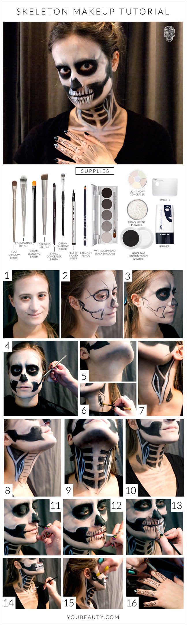 Halloween Skeleton Makeup Tutorial