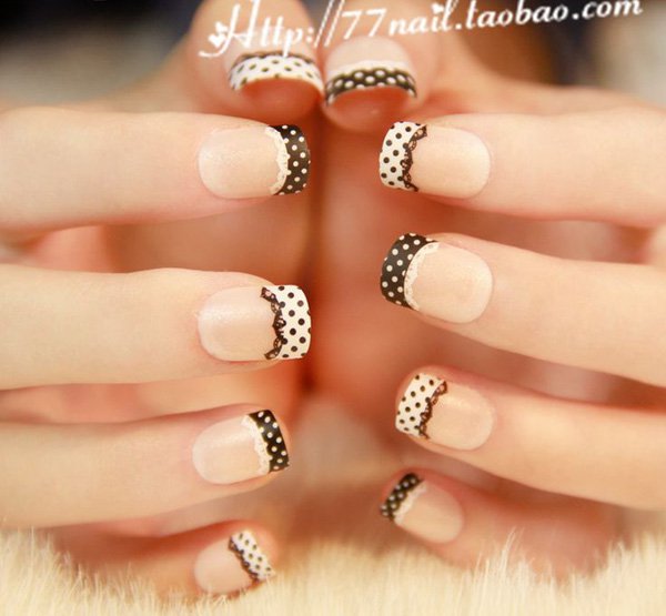 Lace French Manicure Idea