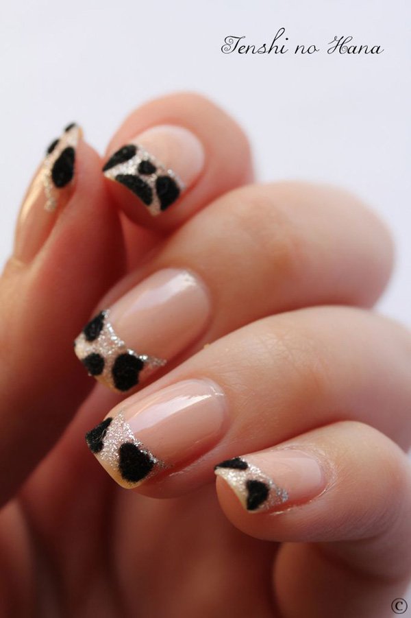 Leopard Print French Manicure Idea