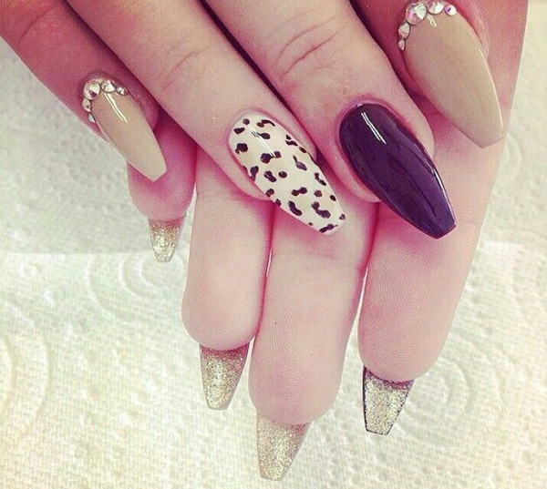 Leopard Print Stiletto Nail Design