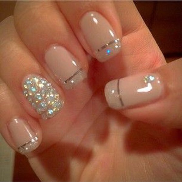 Light Pink Metallic Nail Design