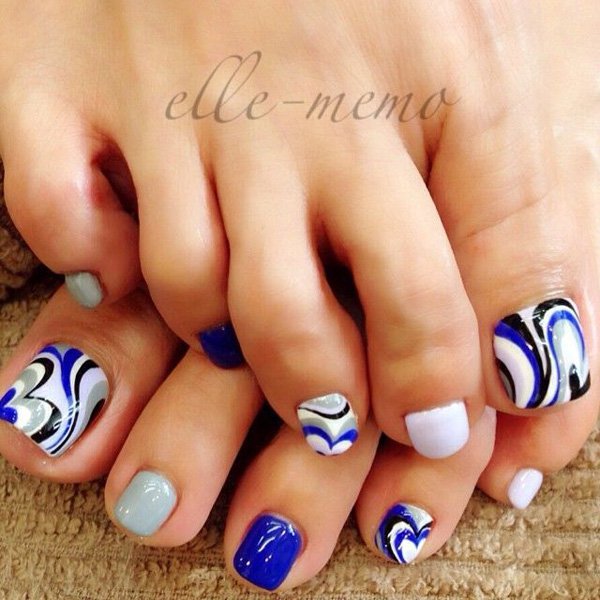 Marble Toenail Design