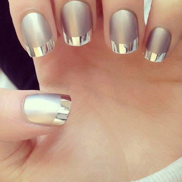 Metallic French Manicure Idea