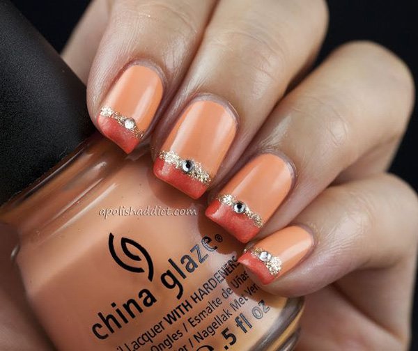 Metallic French Tip Nail Design