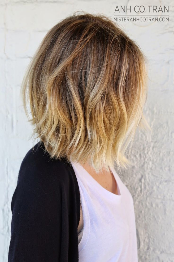 Mid-length Ombre Wavy Bob Hairstyle