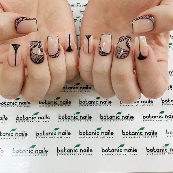 Nude Tribal Nail Design