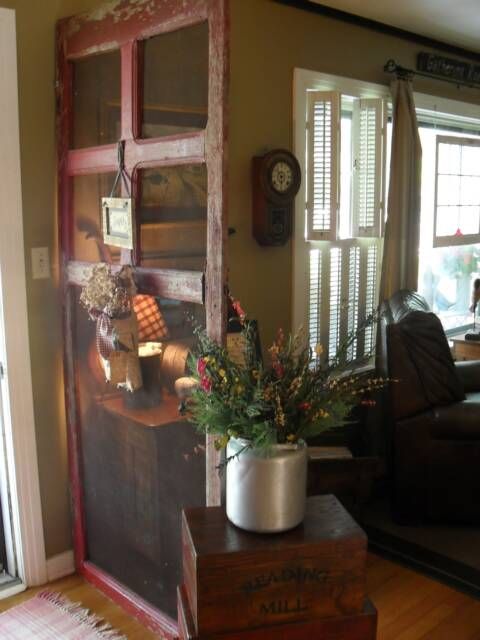 Old Screen Door as Room Divider