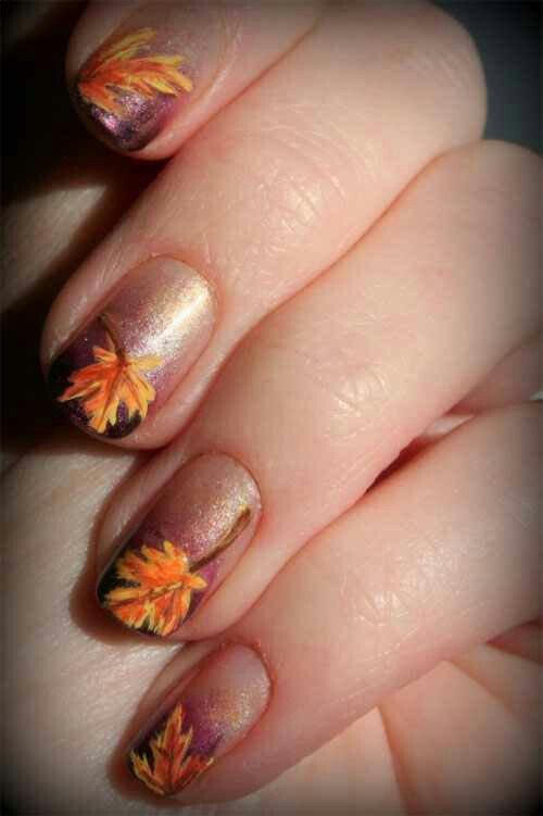 Ombre Thanksgiving Nail Design