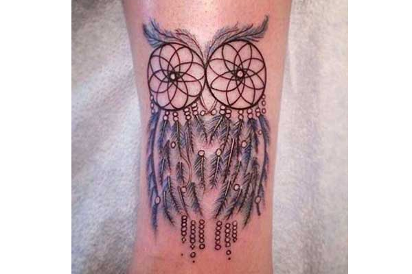 Owl Dream Catcher Tattoo Design