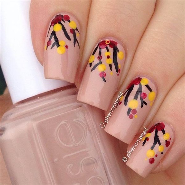 Pink Thanksgiving Nail Design