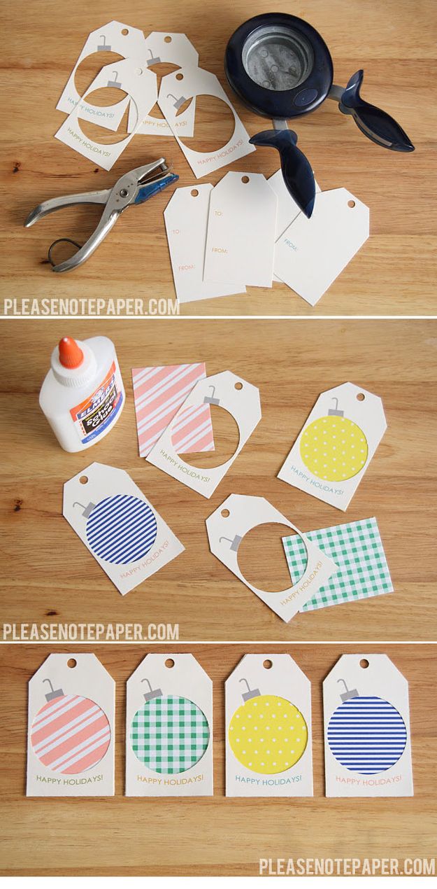 Scrap Paper Ornament Gift Tags