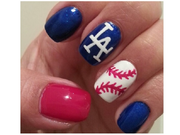 Single Baseball Nail Design