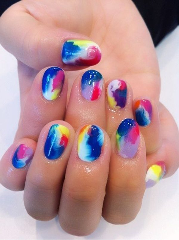 Water Marble Nail Design