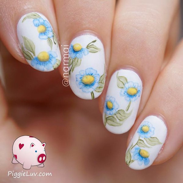 Watercolor Nail Art Design