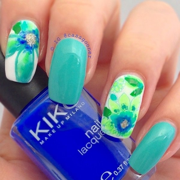 Watercolor Nail Art Design