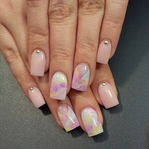 Watercolor Nail Art Design