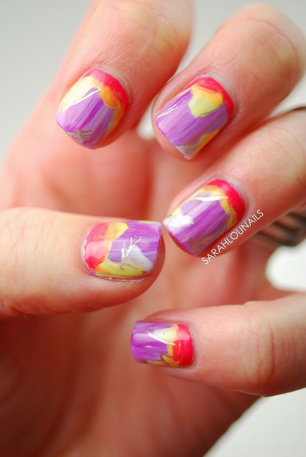 Watercolor Nail Art Design