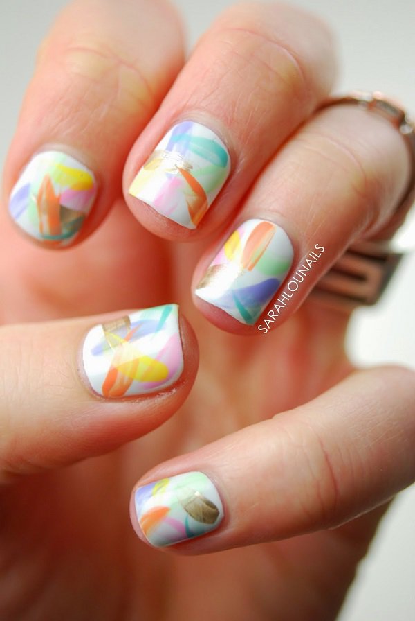 Watercolor Nail Art Design