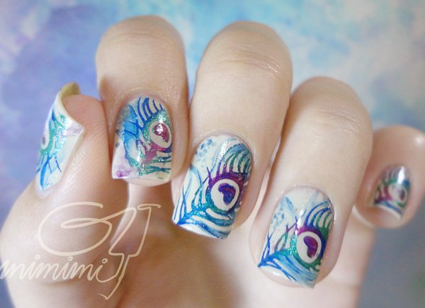 Watercolor Nail Art Design