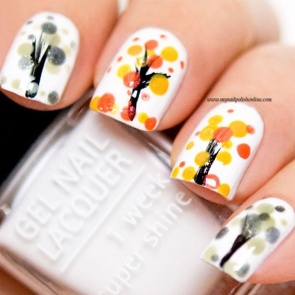 White Floral Nail Design