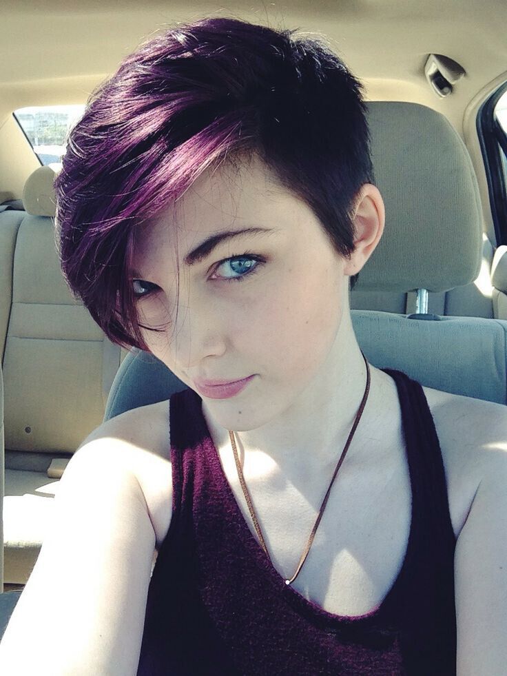 Asymmetrical Short Hairstyle for Purple Hair