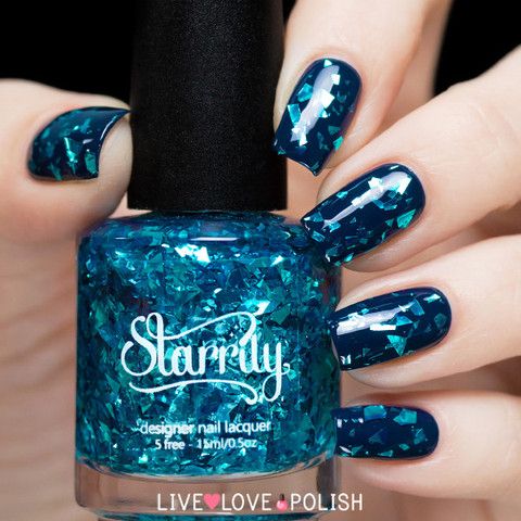 Blue Broken Glass Nails