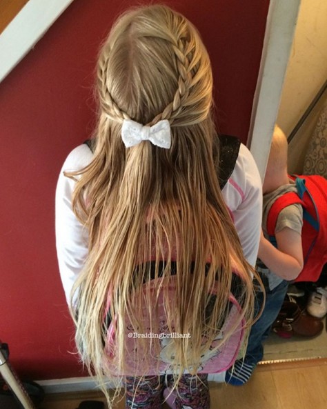 Cute Braid Half Up Hairstyle for Kids