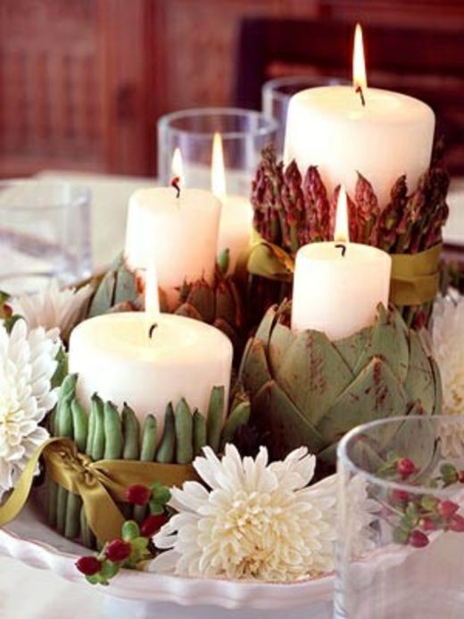 Dried Veggie Candle Holder