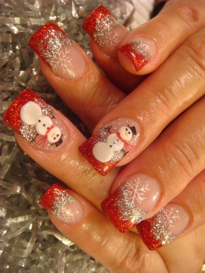 Glitter Nail Design for Winter