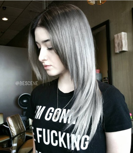 Long Silver Colored Hair