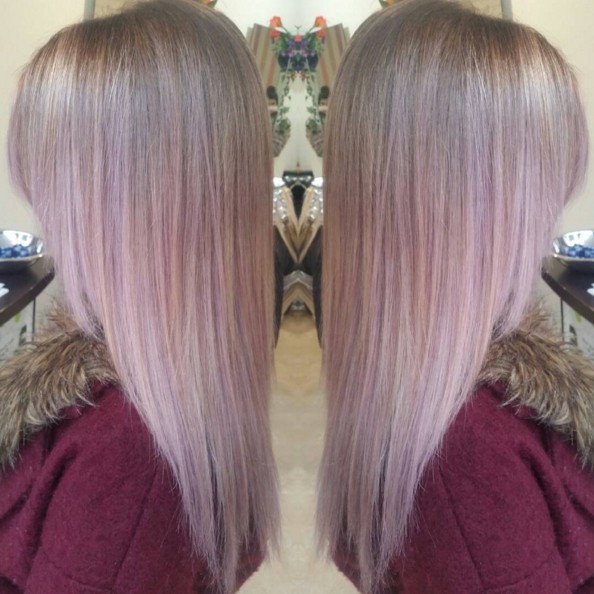 Pink Straight Ombre Hairstyle