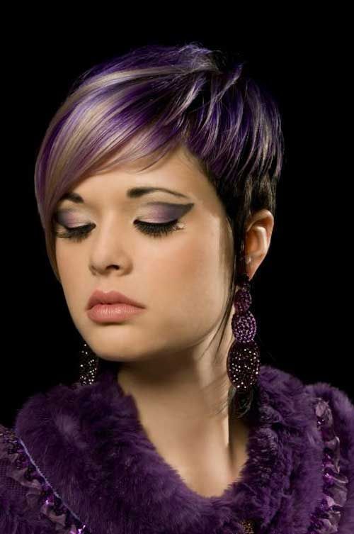 Cool Short Pixie Haircut for Purple Hair