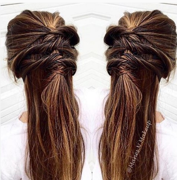 Twisty Half Up Half Down Hairstyle