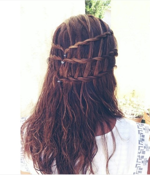 Waterfall Braid Half Up Half Down Hair