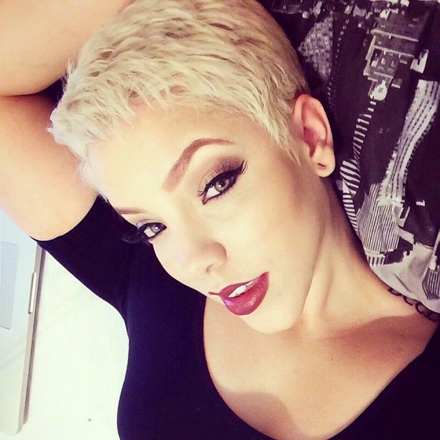 Bleached pixie cut