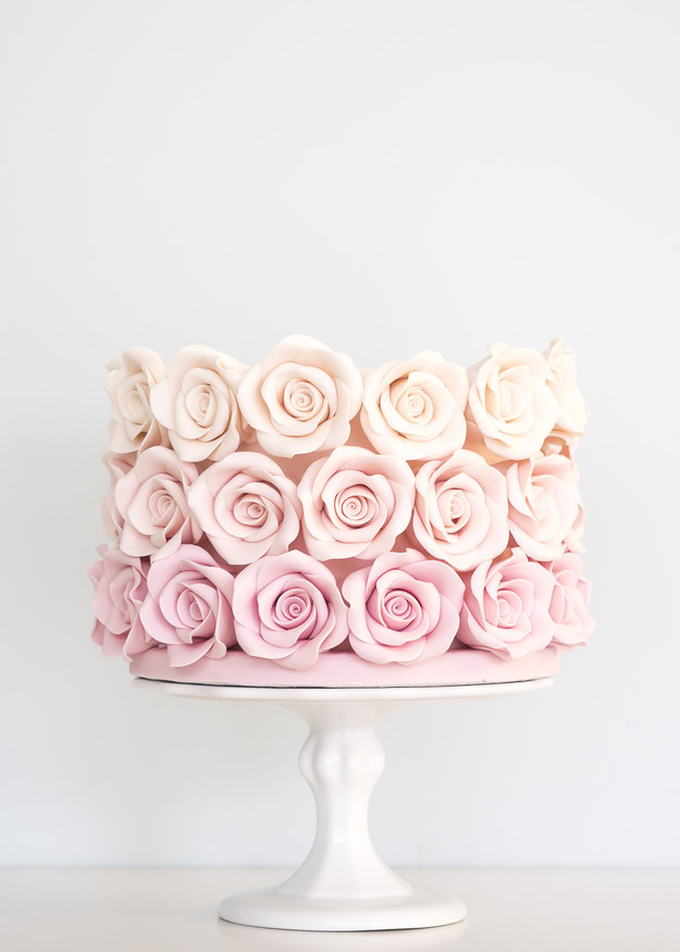 Cakes with Ombre Flowers