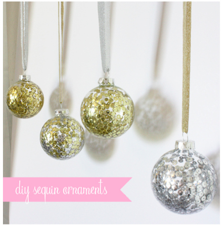 DIY Sequin Holiday Ornaments