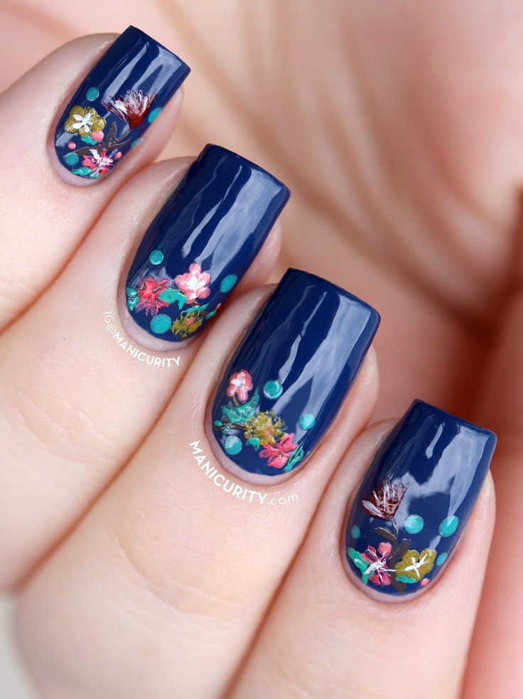 Dark Blue Flowers with Tiny Flowers